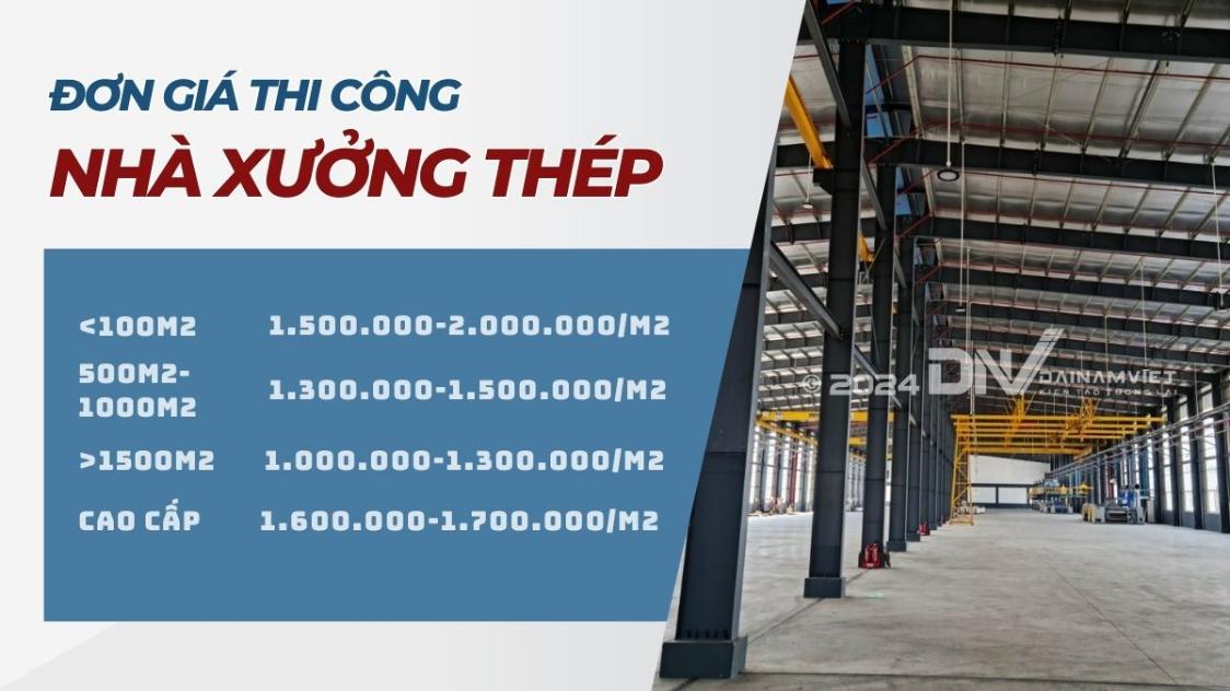 Đơn giá thi công nhà xưởng thép tiền chế