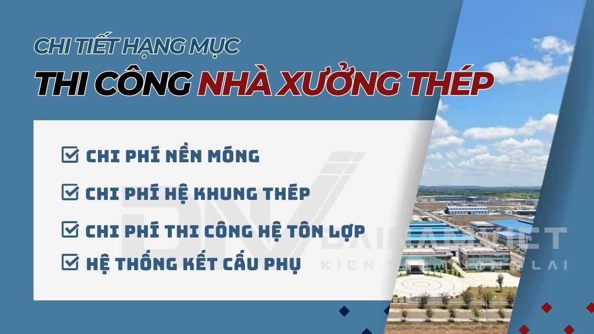 Hạng mục thi công nhà xưởng thép