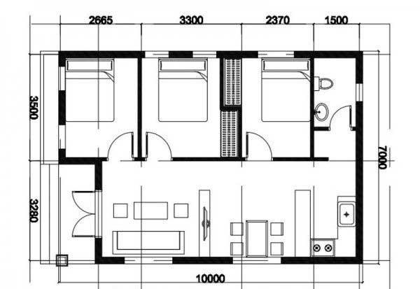 Nhà cấp 4 diện tích 7x10