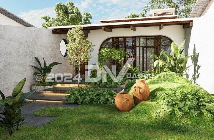 Mẫu nhà vườn 200m2 hiện đại